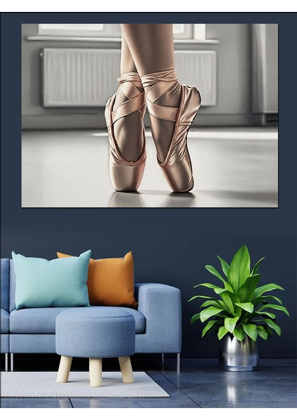 Bale Ayakkabılı Balerin Ayakları Yakın Plan Modern Sanat Dekoratif Kanvas - Mdf Ahşap Tablo fiyatları