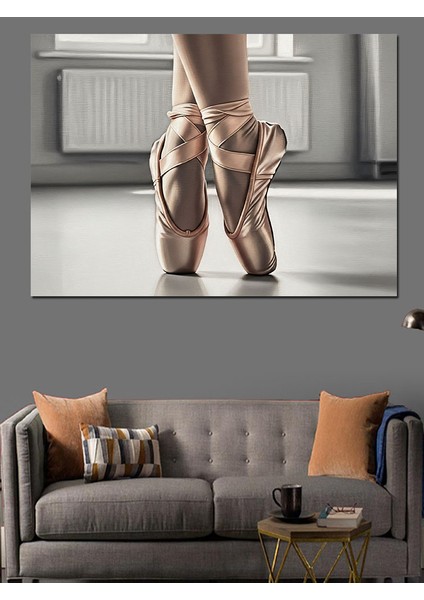 Bale Ayakkabılı Balerin Ayakları Yakın Plan Modern Sanat Dekoratif Kanvas - Mdf Ahşap Tablo modelleri
