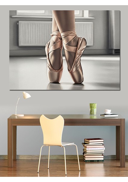 Bale Ayakkabılı Balerin Ayakları Yakın Plan Modern Sanat Dekoratif Kanvas - Mdf Ahşap Tablo fırsatları