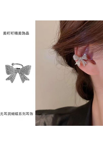 Kulak Deliği Yok Kulak Klipsi Soğuk Hissi Tasarım Küpeler Kadın Uzun Bölüm Püskül Inci Kulak Kemiği Klipsi (Yurt Dışından)