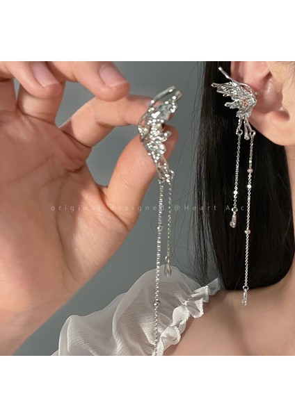 Kulak Deliği Yok Kulak Klipsi Soğuk Hissi Tasarım Küpeler Kadın Uzun Bölüm Püskül Inci Kulak Kemiği Klipsi (Yurt Dışından) fırsatları