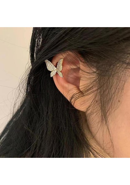 Kulak Deliği Yok Kulak Klipsi Soğuk Hissi Tasarım Küpeler Kadın Uzun Bölüm Püskül Inci Kulak Kemiği Klipsi (Yurt Dışından)