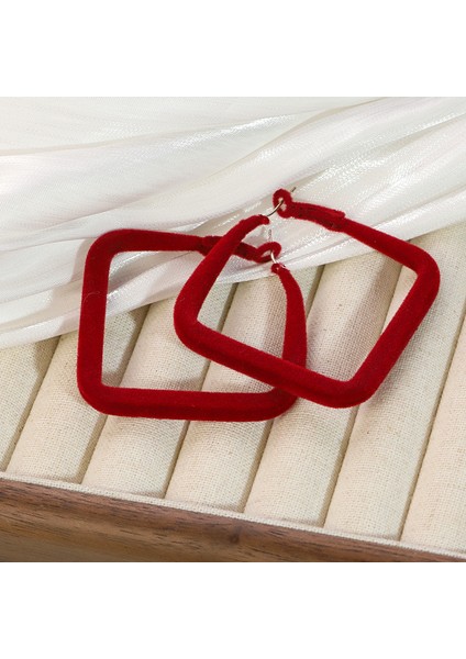 Ankora Kırmızı Akın Yay Küpe Sonbahar ve Kış Kıdemli Yüz Küpe Moda Retro Küpe (Yurt Dışından)