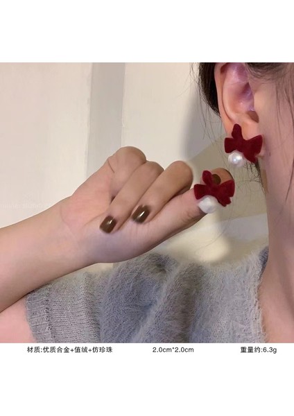 925 Gümüş Iğne Inci Küpe Fransız Retro Işık Lüks Niş Kıdemli Küpe Duygusu Kadın Kore Mizaç Küpe (Yurt Dışından)