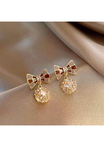 Yeni Zirkonya Inci Küpe Niş Fransız Retro Mizaç Hafif Lüks Kıdemli Küpe Duygusu 925 Gümüş Iğne Küpe (Yurt Dışından)