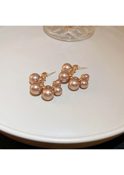 Elektroliz Gümüş Iğne Tatlı Su Inci Çiçek Küpe Moda Üst Düzey Küpe Duygusu Fransız Işık Lüks ve Zarif Küpe Kadın (Yurt Dışından)