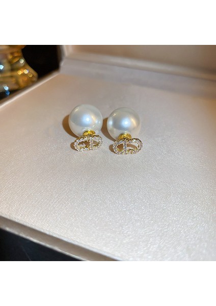 Elektroliz Gümüş Iğne Tatlı Su Inci Çiçek Küpe Moda Üst Düzey Küpe Duygusu Fransız Işık Lüks ve Zarif Küpe Kadın (Yurt Dışından)