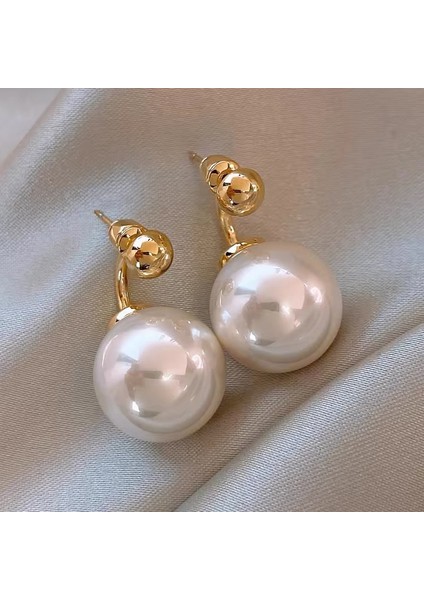 Elektroliz Gümüş Iğne Tatlı Su Inci Çiçek Küpe Moda Üst Düzey Küpe Duygusu Fransız Işık Lüks ve Zarif Küpe Kadın (Yurt Dışından)