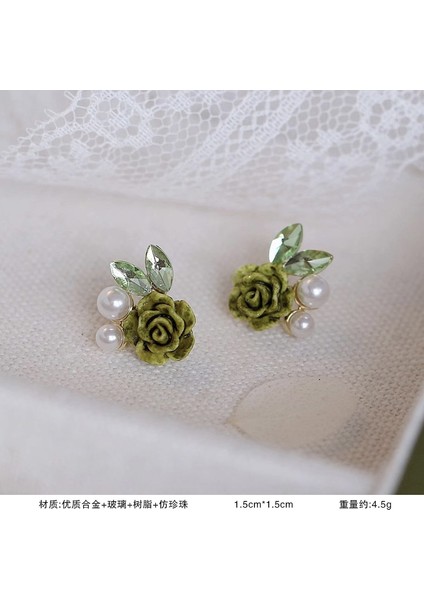 925 Gümüş Iğne Inci Küpe Fransız Retro Işık Lüks Niş Kıdemli Küpe Duygusu Kadın Kore Mizaç Küpe (Yurt Dışından)