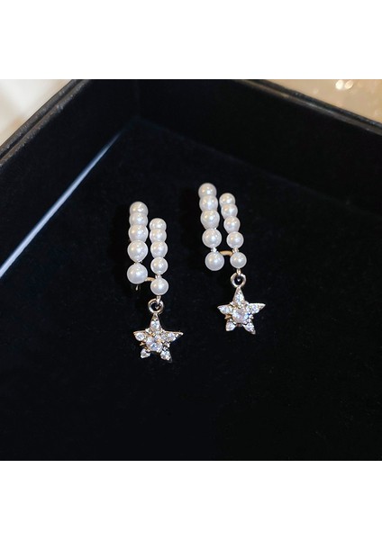 Elektroliz Gümüş Iğne Tatlı Su Inci Çiçek Küpe Moda Üst Düzey Küpe Duygusu Fransız Işık Lüks ve Zarif Küpe Kadın (Yurt Dışından)