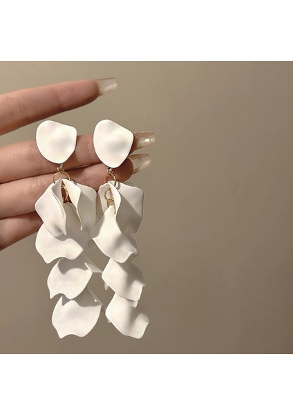 Gümüş Iğne Çiçek Inci Küpe Hafif Lüks Kıdemli Küpe Duygusu Moda Çok Yönlü Mizaç Basit Küpe Tasarımı Niş (Yurt Dışından)