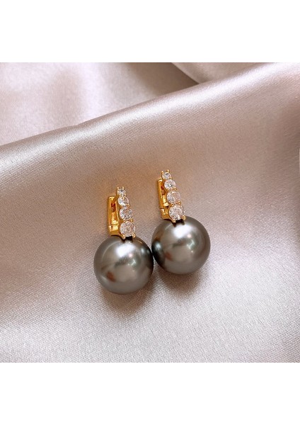 Elektroliz Gümüş Iğne Tatlı Su Inci Çiçek Küpe Moda Üst Düzey Küpe Duygusu Fransız Işık Lüks ve Zarif Küpe Kadın (Yurt Dışından)