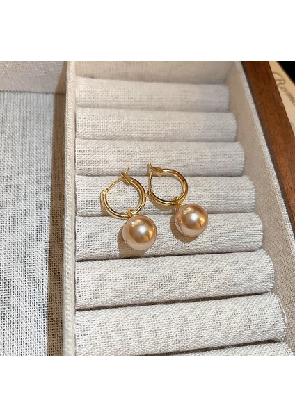 Elektroliz Gümüş Iğne Tatlı Su Inci Çiçek Küpe Moda Üst Düzey Küpe Duygusu Fransız Işık Lüks ve Zarif Küpe Kadın (Yurt Dışından)