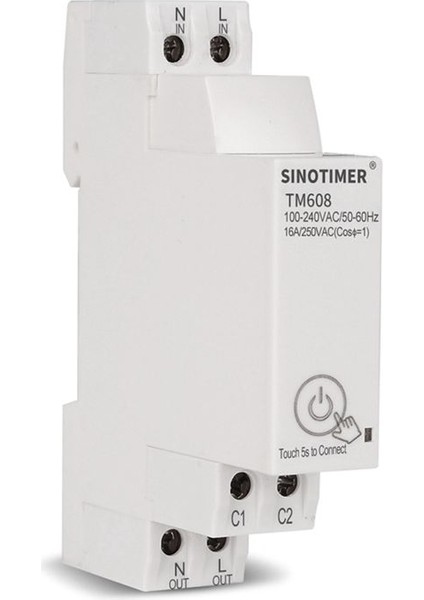 Sinotimer TM608 Akıllı Wifi Tek Fazlı Enerji Ölçer Ev Çok Işlevli Demiryolu Enerji Ölçer 16A 100-240V (Yurt Dışından)