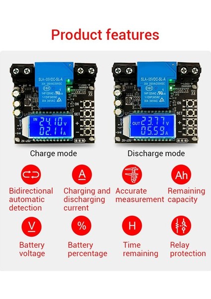 ZK-J30 Coulomb Metre Ekran Pil Testi Lityum Pil Koruması Çift Yönlü Akım 30A (Yurt Dışından) fırsatları