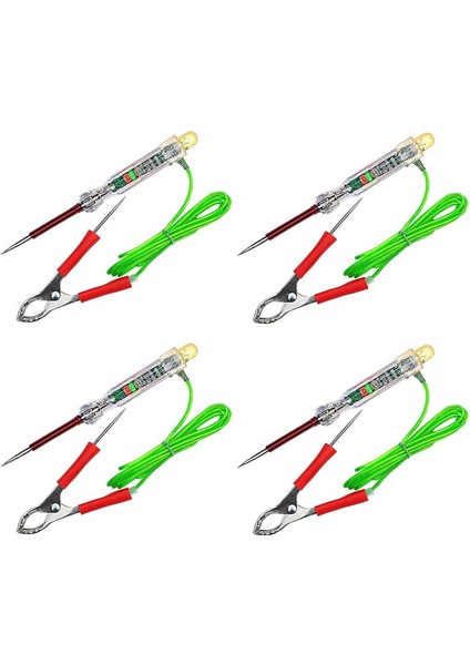 4x Otomotiv LED Devre Test Cihazı 6-24V Çift Problu Test Işığı 47 Inç Antifrizli Tel Timsah Klipsi Test Için (Yurt Dışından)