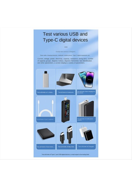 Tip-C Test Cihazı Dc Dijital Voltmetre Amperimetro Akım Voltaj Amper Ammetre Dedektörü Güç Bankası Şarj Cihazı Göstergesi (Yurt Dışından) fiyatları