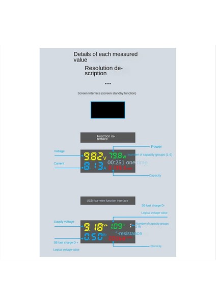 Tip-C Test Cihazı Dc Dijital Voltmetre Amperimetro Akım Voltaj Amper Ammetre Dedektörü Güç Bankası Şarj Cihazı Göstergesi (Yurt Dışından) fırsatları