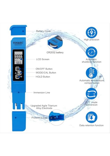 Ph ve Tds Metre Combo Dijital Ph Su Test Cihazı 3&#39 Ü 1 Arada Tds Sıcaklığı ve Ec Metre Içme Suyu Için Hidroponicsetc (Yurt Dışından) indirimleri