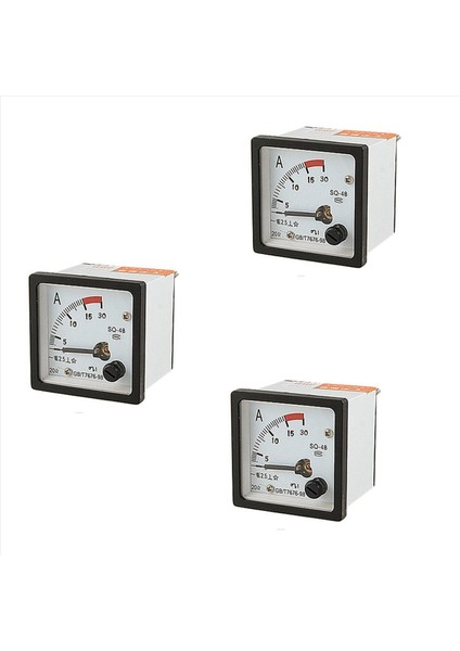 3x SQ48 Analog Ac Akım Panel Ölçer Ammetre 0-15A Gösterge Beyaz + Siyah (Yurt Dışından)