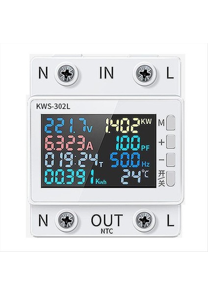 KWS-302L Güç Ölçer Voltaj Koruyucu Anahtarı Akım Voltaj Monitörü Röle Değeri Yerleştirilebilir Devre Kesici (Yurt Dışından)