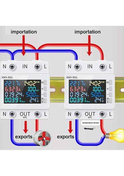 KWS-302L Güç Ölçer Voltaj Koruyucu Anahtarı Akım Voltaj Monitörü Röle Değeri Yerleştirilebilir Devre Kesici (Yurt Dışından) fiyatları