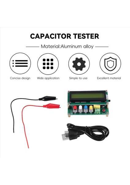 LC100-A Dijital LCD Yüksek Hassas Indüksiyon Kapasitans L/c Metre Kondansatör Test Frekansı 1PF-100MF 1U-100H LC100-A + Test Klibi (Yurt Dışından) fırsatları