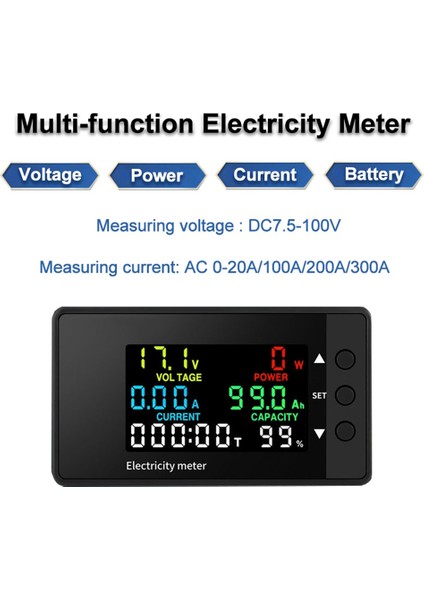 6 Arada Voltmetre Ampermetre Dc 7 5-100V LED Dijital Elektrik Ölçer Çok Fonksiyonlu Voltaj Akım Metre 0-20A (Yurt Dışından) modelleri