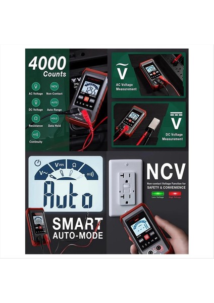 Habotest HT123 Dijital Multimetre - Otomatik Dijital Multimetre - Akıllı Ölçüm - Elektrik Test Cihazı Voltmetre Multimetre (Yurt Dışından) indirimleri