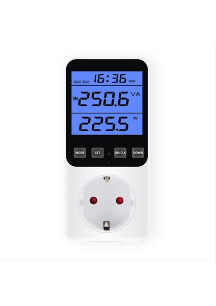 Ab Fişi Dijital Enerji Ölçer Wattmetre Soket Voltajı Güç Tüketimi Watt AC230V Elektrik Analizör Monitör Test Cihazı (Yurt Dışından)