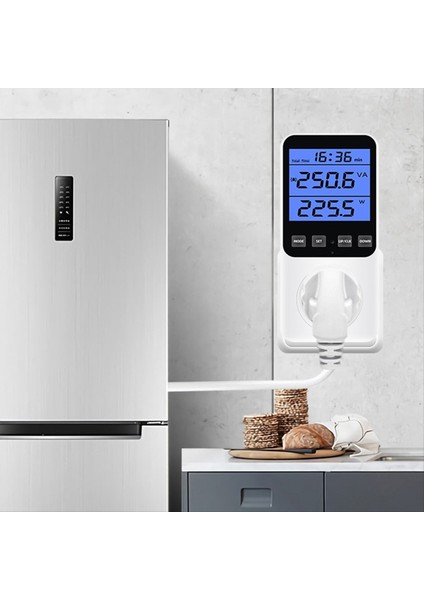 Ab Fişi Dijital Enerji Ölçer Wattmetre Soket Voltajı Güç Tüketimi Watt AC230V Elektrik Analizör Monitör Test Cihazı (Yurt Dışından) fırsatları