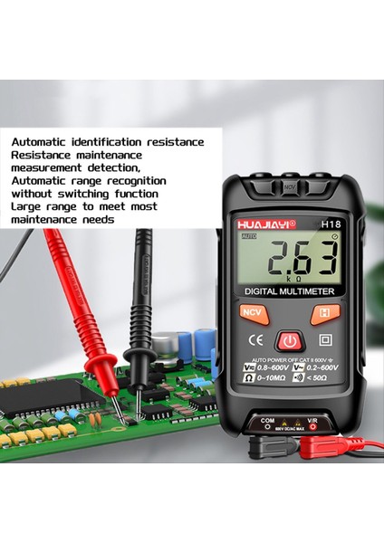 Huajiayi H18 Mini Dijital Multimetre Ac/dc Voltaj Metre 1999 Multimetro Ohm Ncv Elektrik Araçları Kırmızı (Yurt Dışından) indirimleri