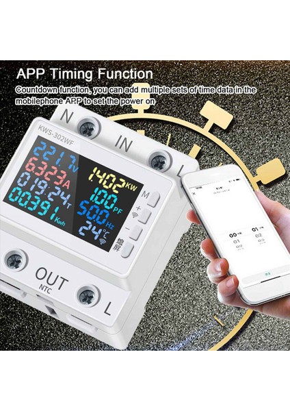 2x Taya Wifi Güç Ölçer Renk Ekran 2p Çok Fonksiyonlu Ac Enerji Ölçer Uzak Olarak Uygulama Kontrolü 170-300V/63A -B (Yurt Dışından) modelleri