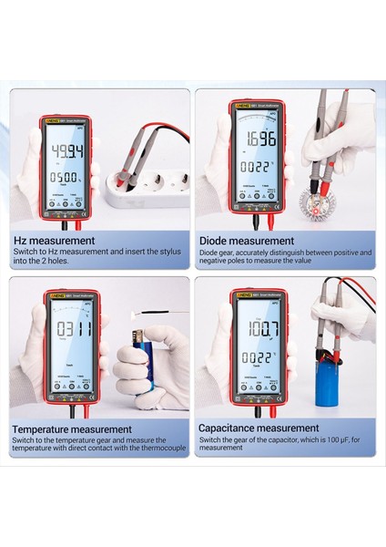Aneng 681 Şarj Edilebilir Dijital Multimetre Iletişim Olmayan Voltaj Test Cihazı Ac/dc Voltaj Ölçer LCD Ekran Akım Test Cihazı Kırmızı (Yurt Dışından) fırsatları
