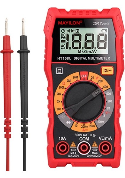 Mayilon HT108L Multimetre Dijital Profesyonel Voltmetre Ammetre Aralığı 600V 10A Ac Dc Test Cihazı (Yurt Dışından) fırsatları