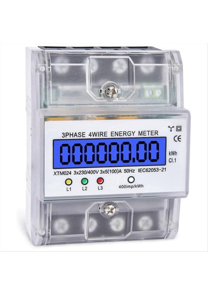 3 Faz Güç Ölçer DTM024 Dijital LCD Ekran Enerji Ölçer Elektrik Kilowatt Saat Metre 220/380V 5-100A (Yurt Dışından)