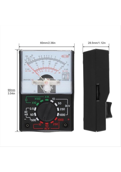 Multimetre Ac/dc Volt 1000V Voltmetre Amp Volt Ohm Voltaj Test Cihazı Test Uçları ve Pil Dahil (Yurt Dışından) modelleri