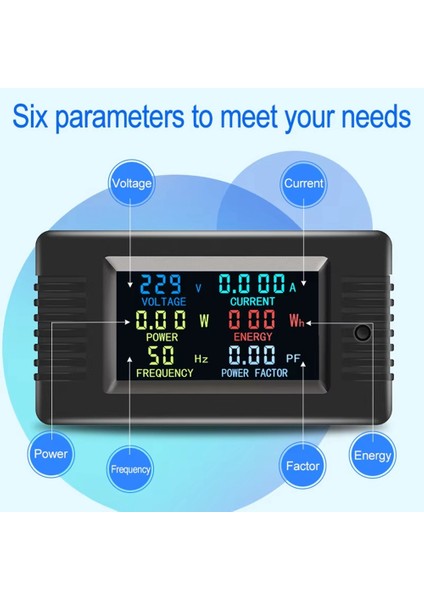 Peacefair PZEM-022 Dijital Metre 6in1 Renk LED Ekran Tek Faz Enerji Ölçer Voltmetre Kwh Metre+Açık Ct 100A (Yurt Dışından) fiyatları