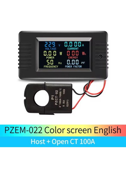 Peacefair PZEM-022 Dijital Metre 6in1 Renk LED Ekran Tek Faz Enerji Ölçer Voltmetre Kwh Metre+Açık Ct 100A (Yurt Dışından) fırsatları