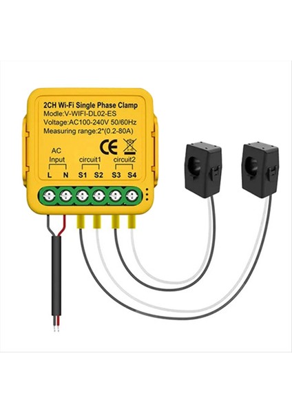 Mevcut Transformatör Sensörü Kelepçesi 80A Enerji Ölçer 2ch (Yurt Dışından) modelleri