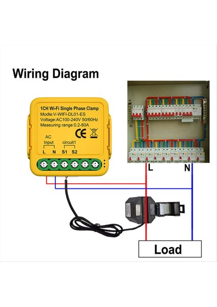 Mevcut Transformatör Sensörü Kelepçesi 80A Enerji Ölçer 2ch (Yurt Dışından) fırsatları