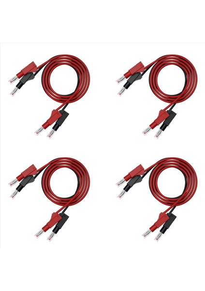 8pcs Çok Metre Test Kurşunları Kablo Jumper Tel Hattı Güvenliği 4mm Muz Fiş Geri Çekilebilir Test Aracı Kırmızı Siyah (Yurt Dışından)