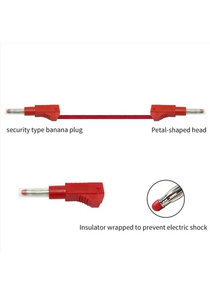 8pcs Çok Metre Test Kurşunları Kablo Jumper Tel Hattı Güvenliği 4mm Muz Fiş Geri Çekilebilir Test Aracı Kırmızı Siyah (Yurt Dışından) indirimleri