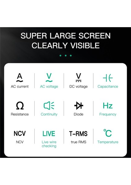 Mastfuyi Dijital Kelepçe Ölçer Büyük Ekran Multimetre 9999 Ac Voltaj Akım Kapasitans Otomatik Düzeltme Yanlış Dişli (Yurt Dışından) modelleri