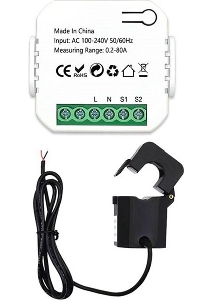 Tuya Akıllı Yaşam Zigbee Enerji Ölçer 80A Mevcut Transformatör Khre Kwh Güç Monitörü Elektrik İSTATISTIKLERI110V 240V (Yurt Dışından)