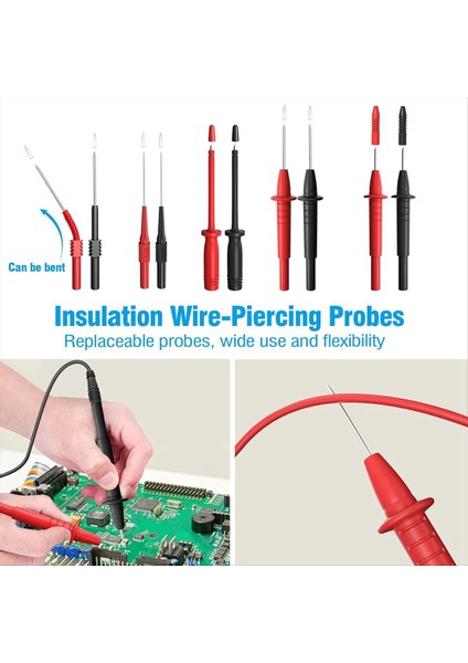 25PCS Multimetre Test Kuaftakları Kit Değiştirilebilir Timsah Klipsleri Tel Delici Problar Timsah Klipsleri (Yurt Dışından) fiyatları