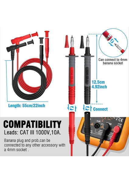 25PCS Multimetre Test Kuaftakları Kit Değiştirilebilir Timsah Klipsleri Tel Delici Problar Timsah Klipsleri (Yurt Dışından) fırsatları