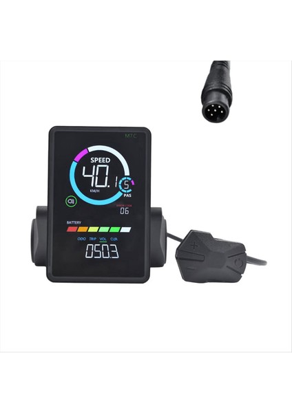 M7C-2 Elektrikli Bisiklet LCD Ekran Metre 24V 36V 48V 60V E Scooter LCD Panel USB Uart ile Dağ Elektrikli Bisiklet 6pin (Yurt Dışından)