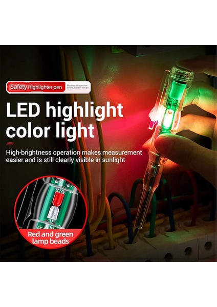 4pcs 24-250V Elektrikçi Devre Test Cihazı Kalemi Duyarlı Elektrik Test Cihazı Kalemi LED Göstergesi Işık Su Geçirmez (Yurt Dışından) fırsatları