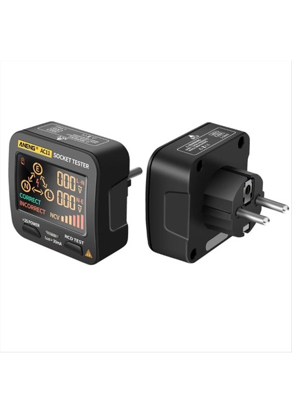 Aneng AC11 Dijital Akıllı Soket Test Cihazı Voltaj Testi Dedektörü Toprak Nötr Faz Kontrolü Rcd Ncv Testi Eu-Plug (Yurt Dışından) fiyatları